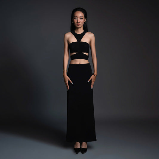 Contours of Confidence Cutout Top with Pencil Skirt - Look 6