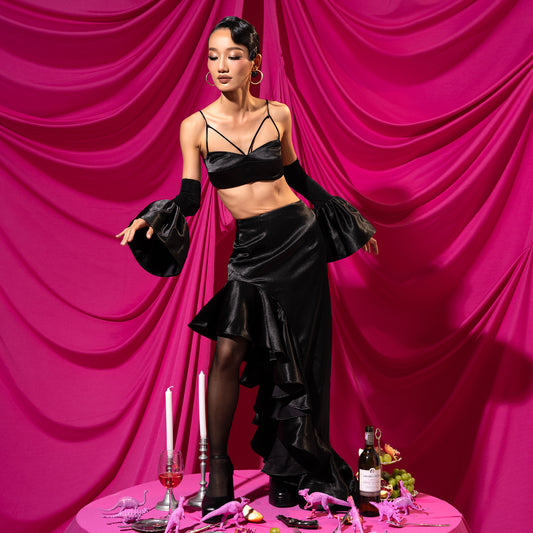 Femme Fatale Ruffled Asymmetrical Design - Look 2