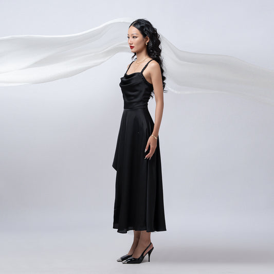 Divalines Satin Dress with Braided Straps - Look 4