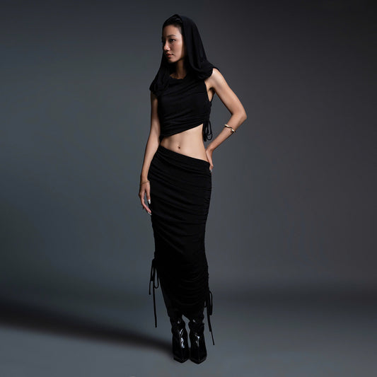 Contours of Confidence Hooded Top with Stretchy Skirt - Look 1