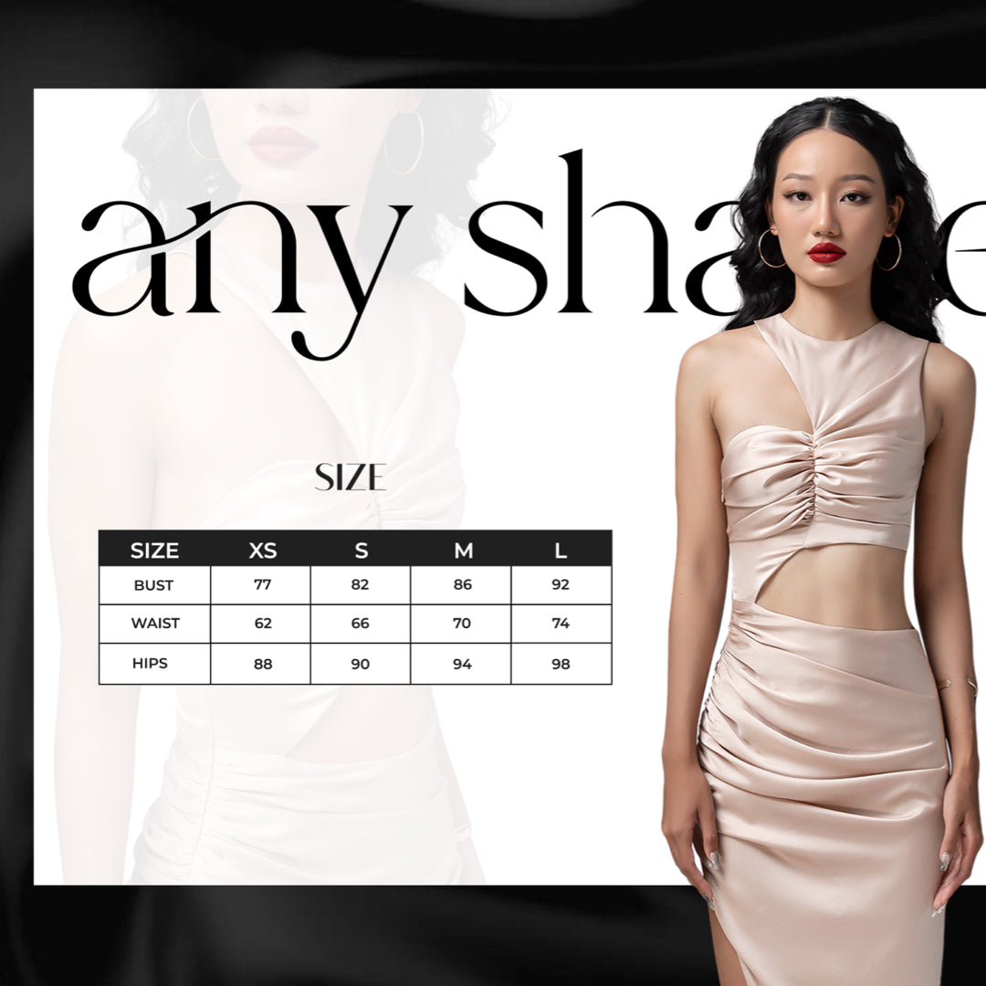 Divalines Asymmetrical Drapped Cutout Dress - Look 1