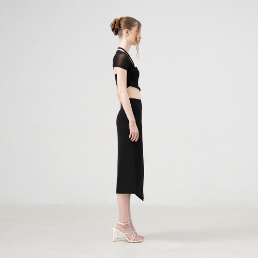 Aquaflame Essence Braided Mesh Top with Slit Skirt - Look 1