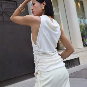 Versa Sheer Stretch Cowl Neck Tank