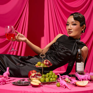 Femme Fatale Ruched Satin Dress - Look 1