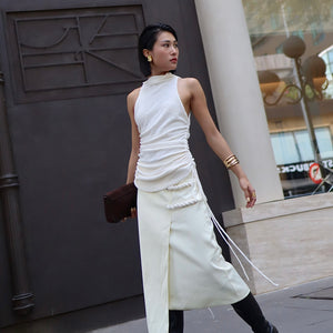 Versa Sheer Stretch Cowl Neck Tank