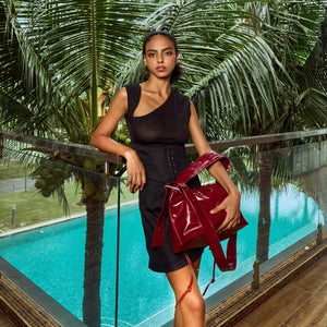 Marina Temptation Tension Layered Set One-Shoulder Knit, Corset & Mini Skirt - Look 4