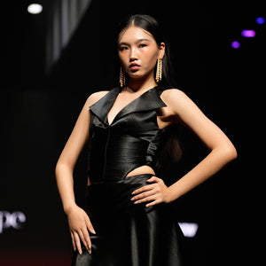 Femme Fatale Sleeveless Asymmetrical Satin Design - Look 6
