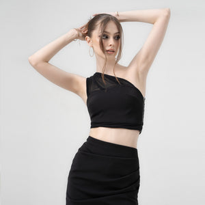 Solo Muse Off-shoulder Top with High-waisted Slit Skirt - Look 2