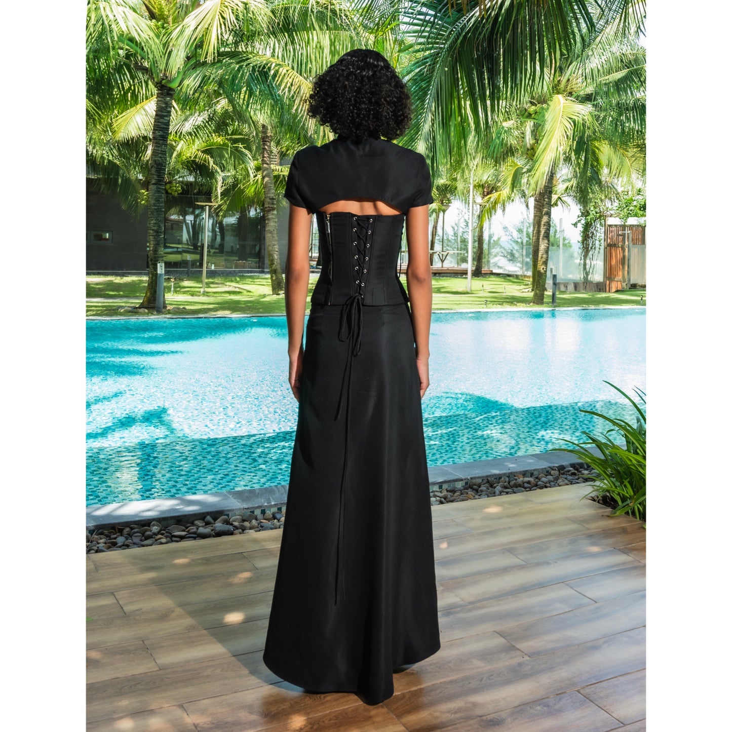 Marina Temptation Corset Cape & Maxi Skirt - Look 3
