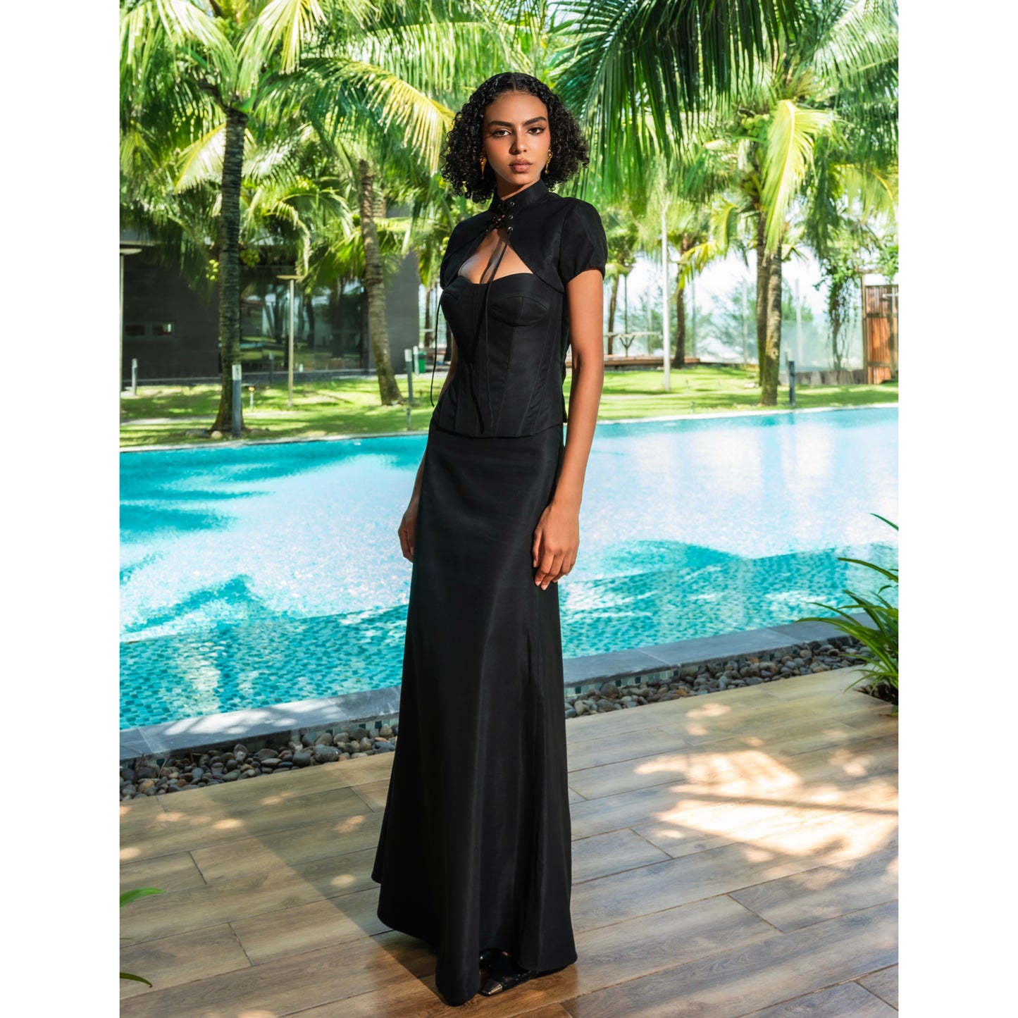 Marina Temptation Corset Cape & Maxi Skirt - Look 3