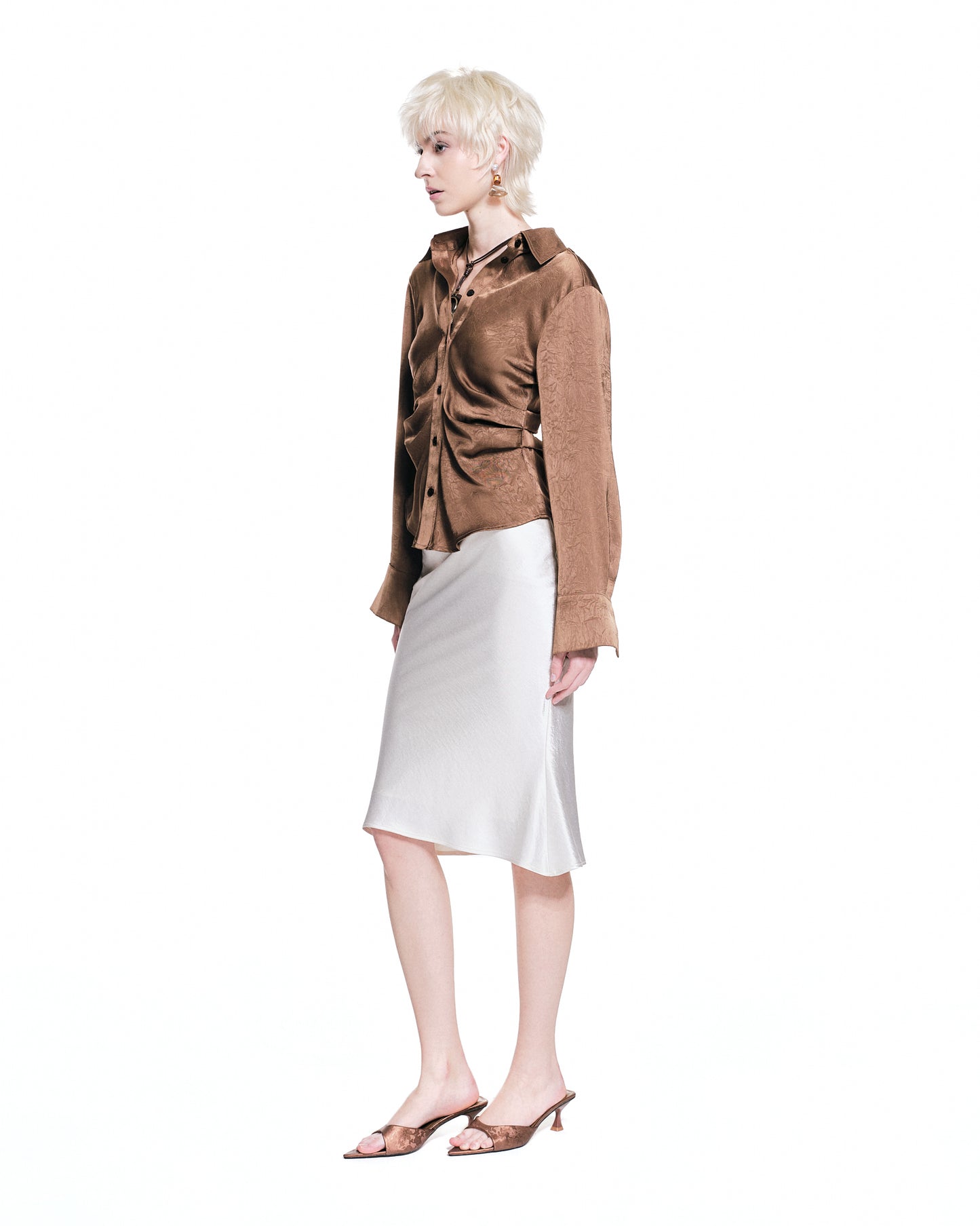 Textured Satin Shirt – Subtle Pattern Finish