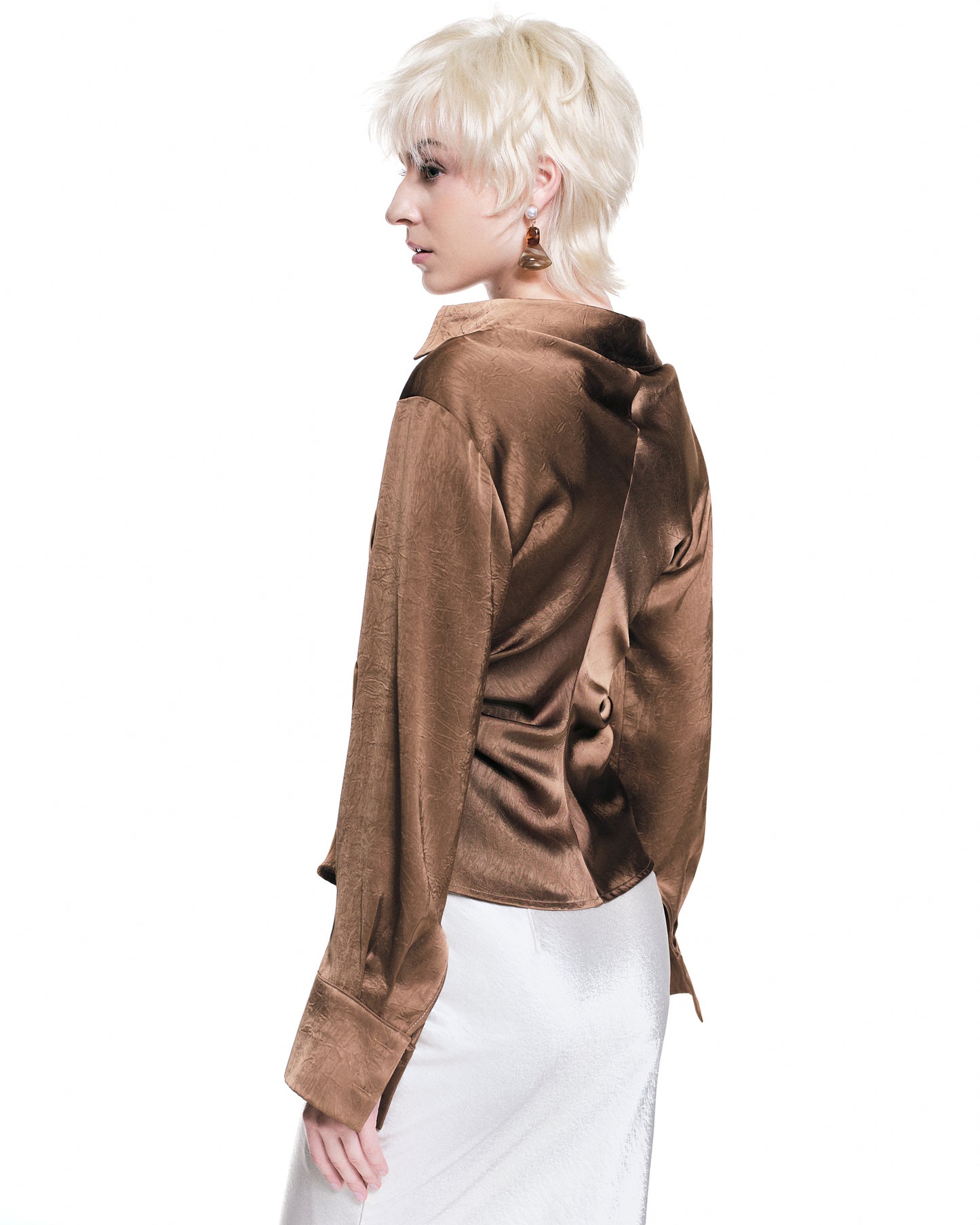 Textured Satin Shirt – Subtle Pattern Finish