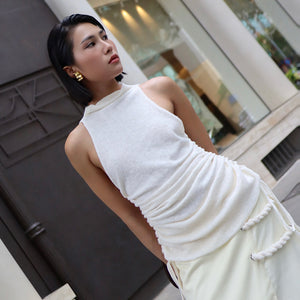 Versa Sheer Stretch Cowl Neck Tank