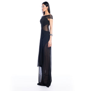 Femme Fatale Halter Asymmetrical Mesh Dress - Look 7