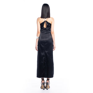 Femme Fatale Ruched Satin with Braided Straps Dress - Look 5