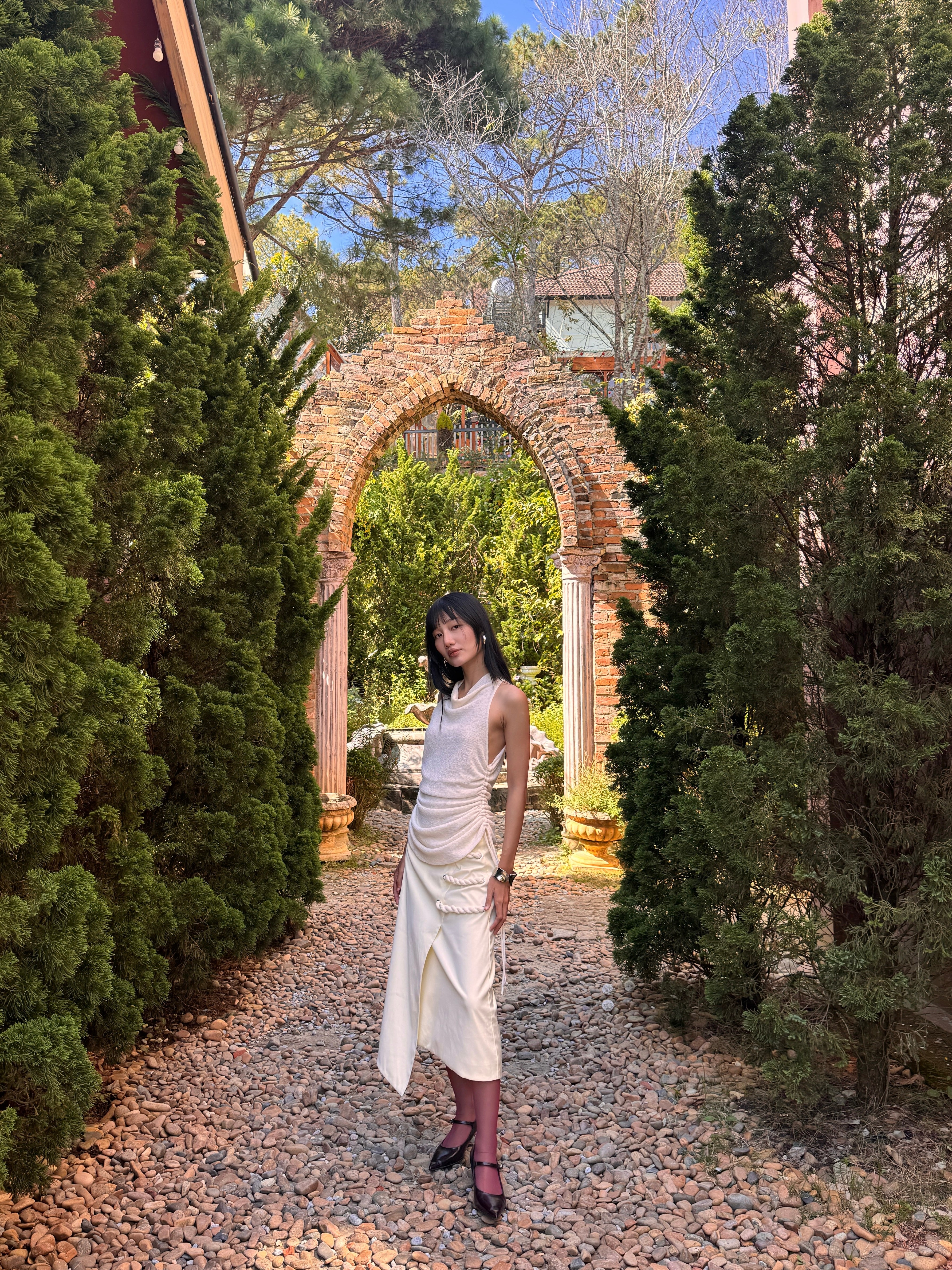 Versa Sheer Stretch Cowl Neck Tank