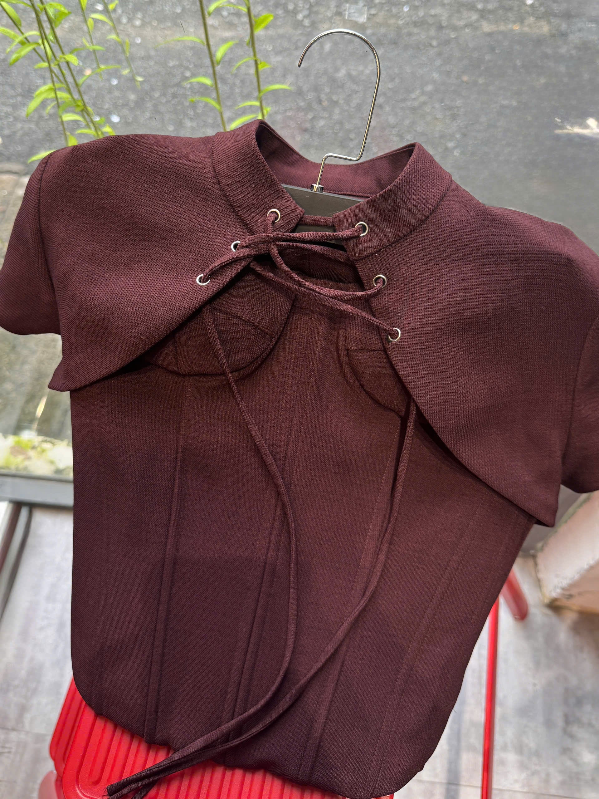 Versa Lace-up Collar Shrug