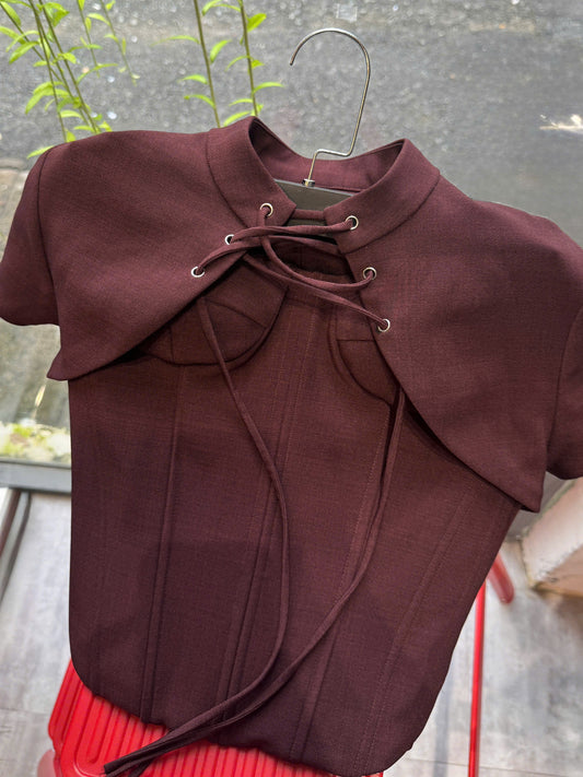 Versa Lace-up Collar Shrug